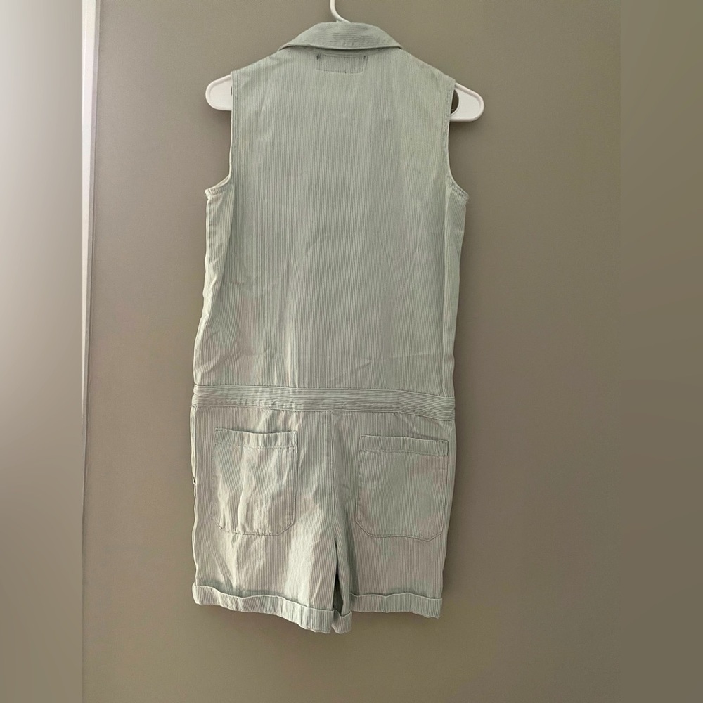 NWT - Lucky Brand Romper w/Drawstring - Light Blue & White Striped - Size: XS - Picture 2 of 2